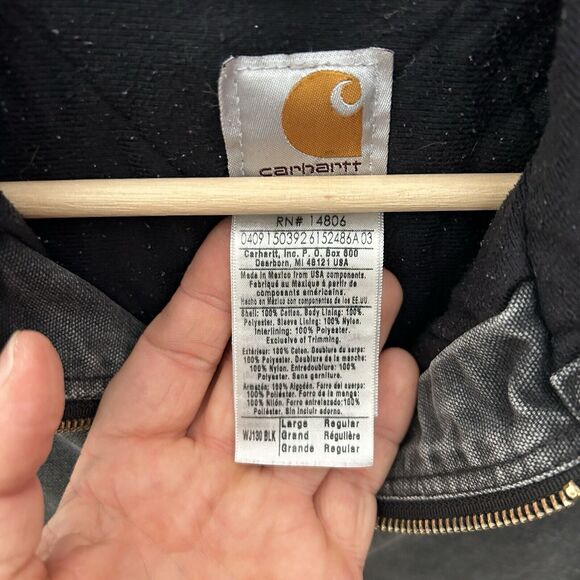 Vintage Carhartt Hooded Active Jacket “Black” WJ130 BLK - Picture 12 of 14